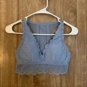 Aerie Blue Lace Bralette Size Medium